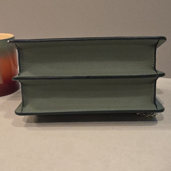 Strathberry Teal Embroidered Crossbody Bag with Gold Chain - Picture 8 of 10